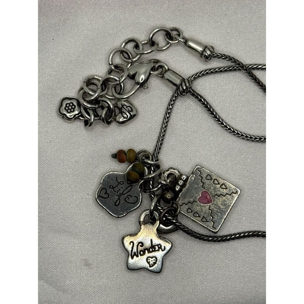 Brighton Havana Colorful Enamel Charm Necklace Retired Flower Heart Star 16-18" - Picture 6 of 8